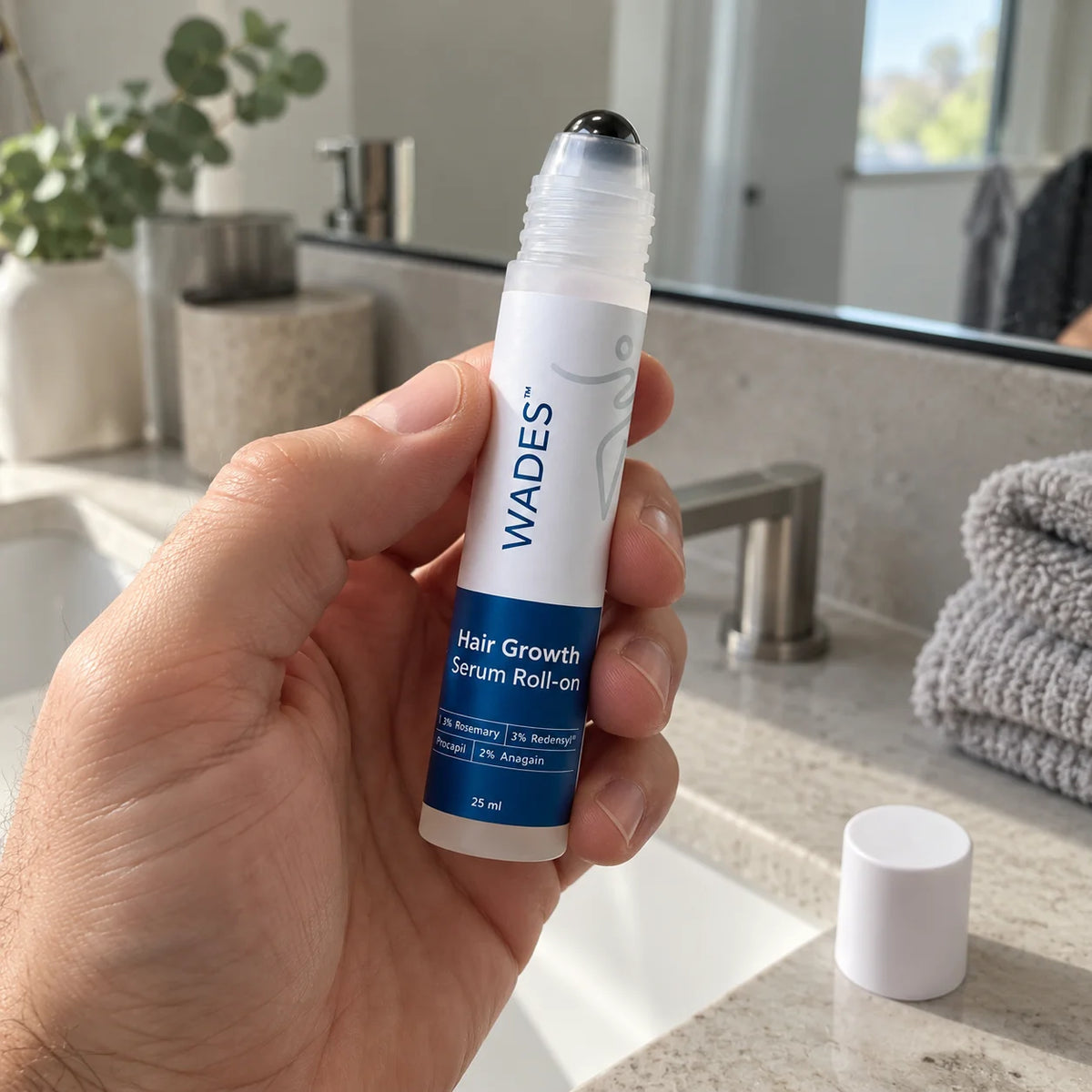 Hårväxtserum roll-on – för tunt hår